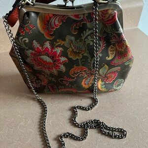 Patricia Nash Vintage Floral Crossbody Bag - Brown and Red